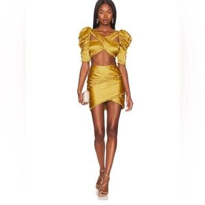 For Love and Lemons Alia  Gold Women's Skirt Set